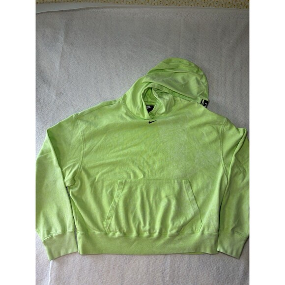 Nike Women’s Size Small Lime Green Acid Washed Cropped Hoodie - Picture 1 of 6